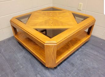 Table - Real Wood With Glass Corners