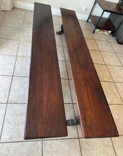 Restoration Hardware inspired two benches solid wood, almost 8 feet each