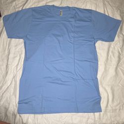 American Apparel Medium Light Blue Fine Jersey Crew Neck T-Shirt