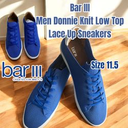 Bar III Men Donnie Knit Low Top Lace Up Sneakers Size US 11.5M Colbalt Knit 