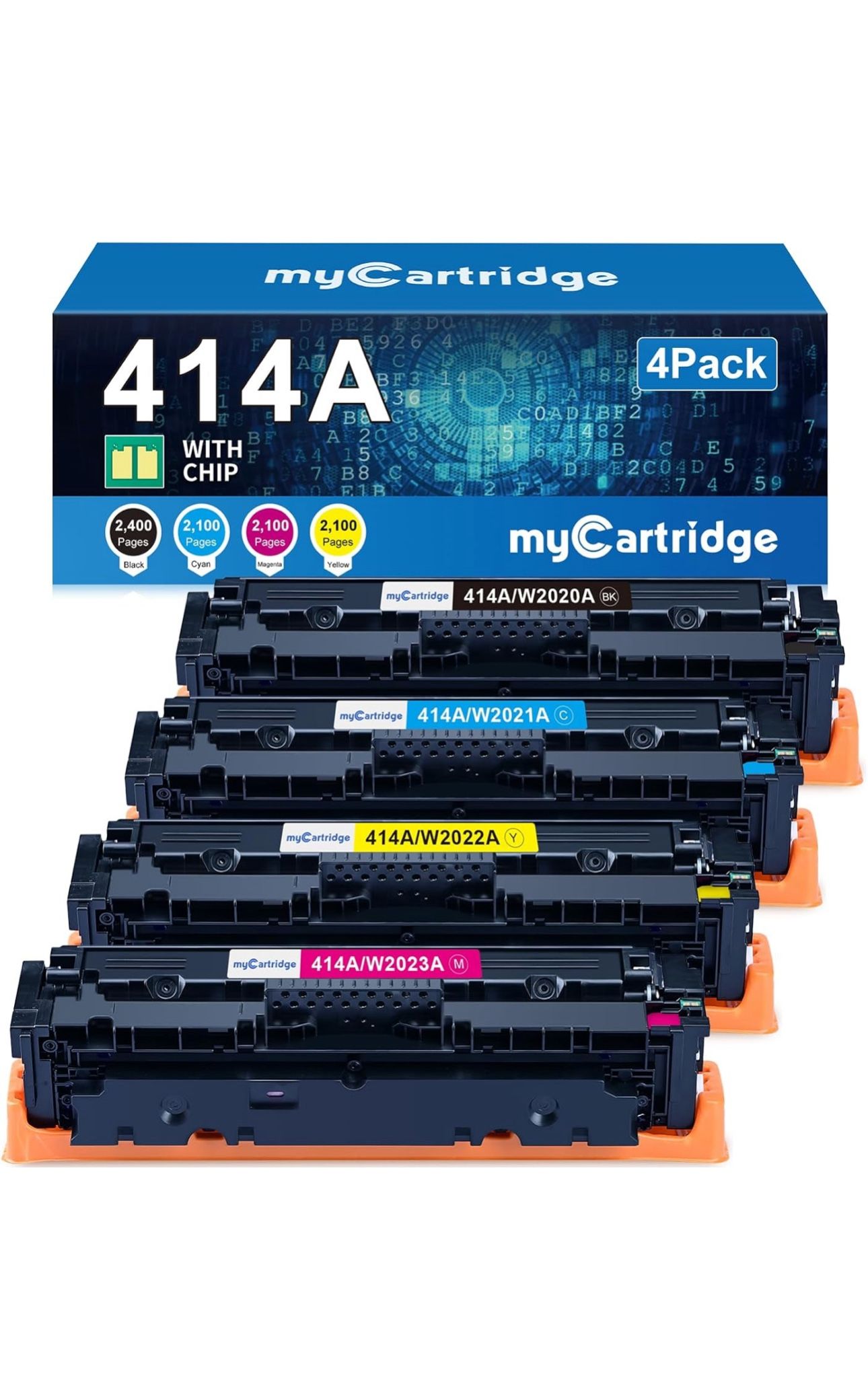414A Toner Cartridges 4 Pack (with Chip) Printer Replacement for HP 414A 414X for Color Laserjet Pro MFP M479fdw M479fdn M479dw Pro M454dw M454dn M