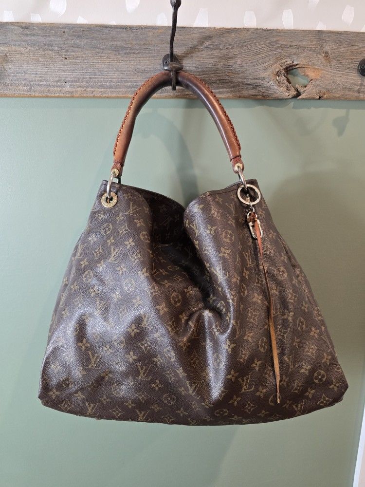 LOUIS VUITTON Hobo Artsy Handbag Monogram Canvas MM Purse Shoulder Bag