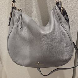 Kate Spade Grey Pebbled Leather Shoulder Bag