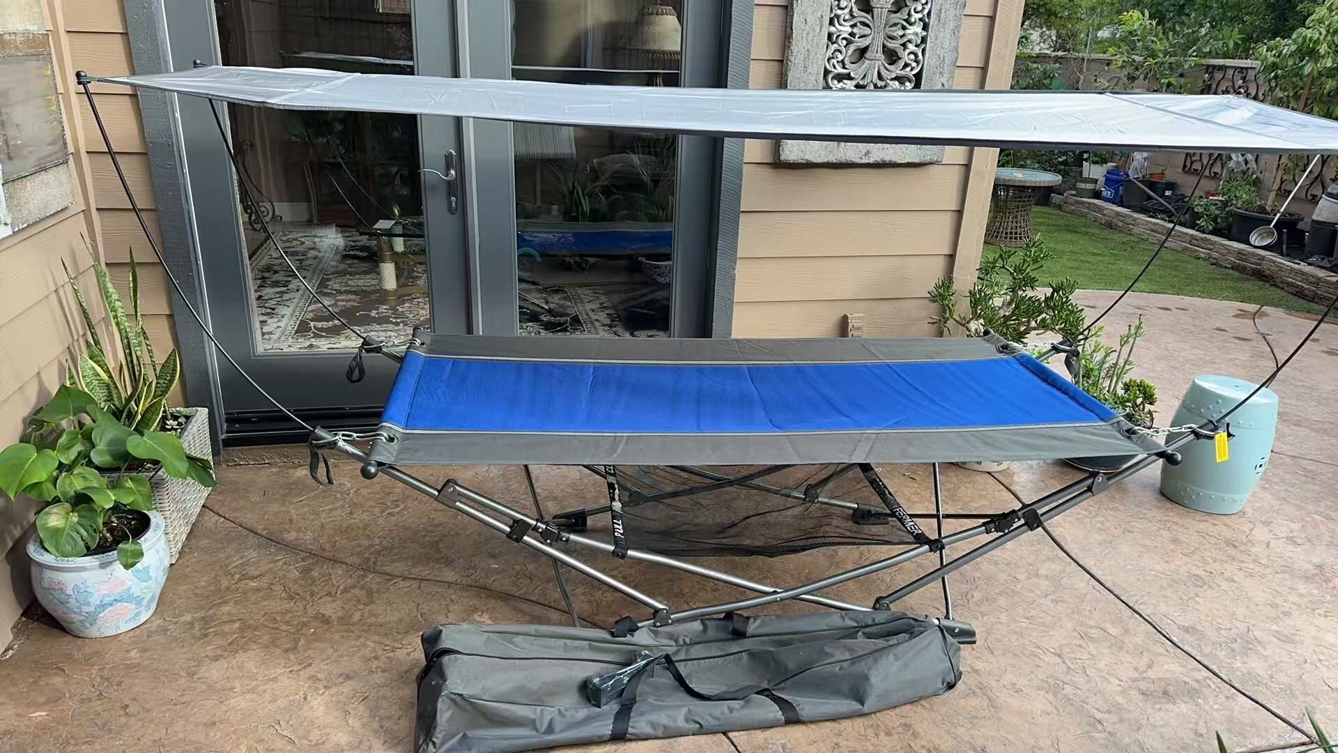 Brand New Without Box Red swing Portable Folding Hammock With Stand, Removable Pillow &Storage Net.