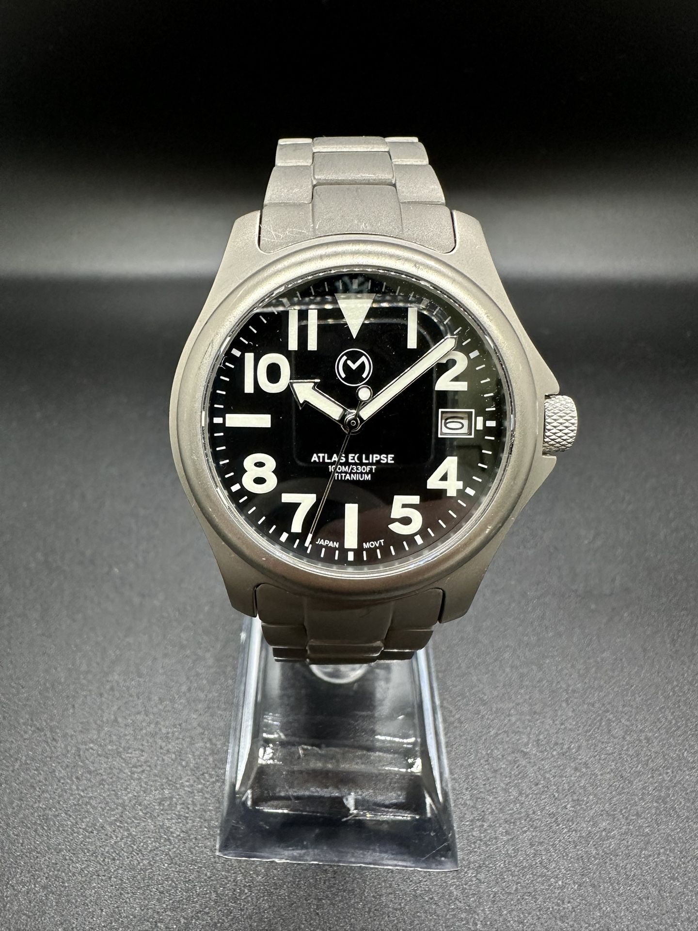 Nice All Titanium Momentum Atlas 38 Eclipse Solar Men’s Field Watch. M