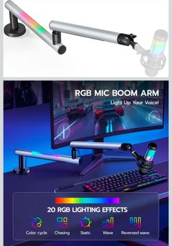 ARES WING Low Profile RGB Microphone Arm – Aluminum Boom Stand