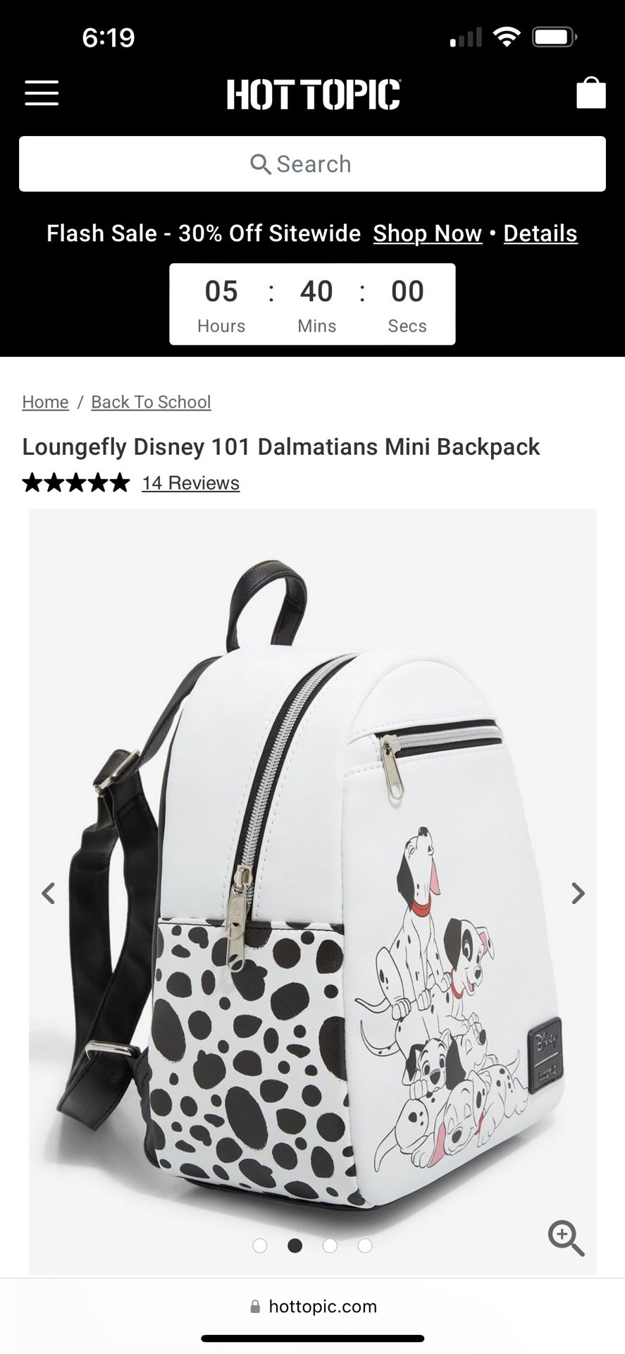 Loungefly 101 Dalmatian Mini Backpack