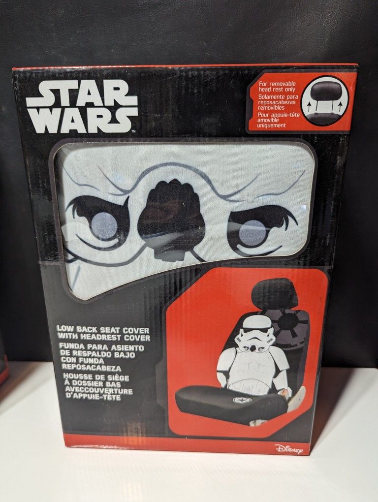 Star Wars Stormtrooper Low Back Car Seat Cover with Headrest - Disney Licensed

