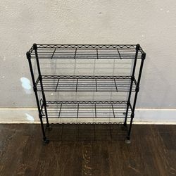  4-tier metal wire shelving- 24”L x 6”W x 26”H