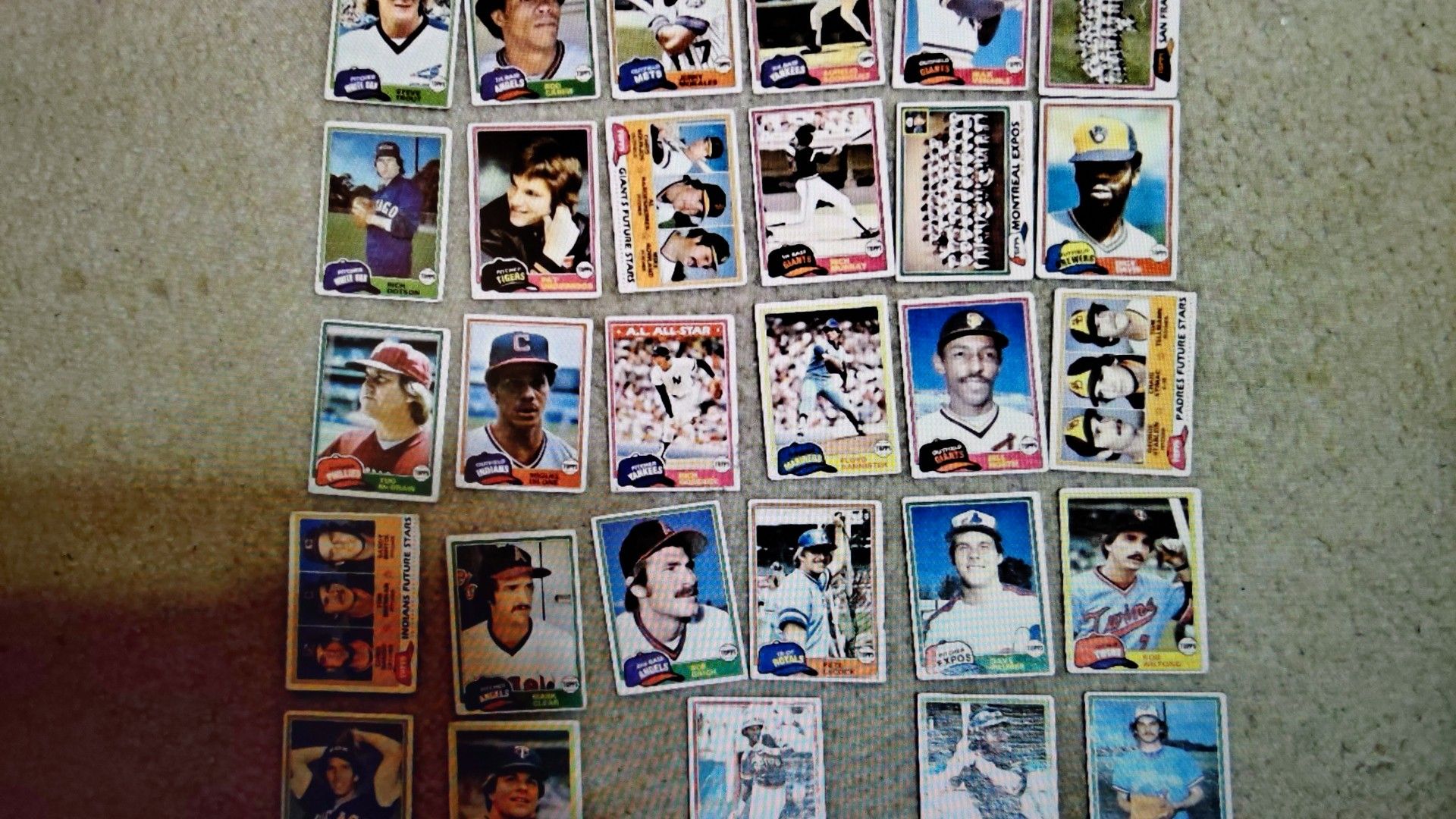 1981 Topps baseball set of 29 cards