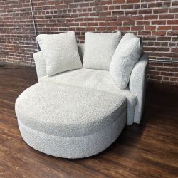 Delivery Available Costco white lounge chair w storage ottoman retails 550