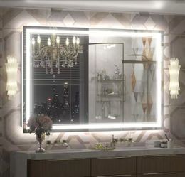 🆕 55 in. W x 36 in. H Rectangular Frameless UL Certified Front and Back LED Anti-Fog Tempered Wall Bathroom Vanity Mirror
