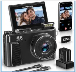 8K Digital Camera, 88MP Autofocus Camera for Photography & Beginners