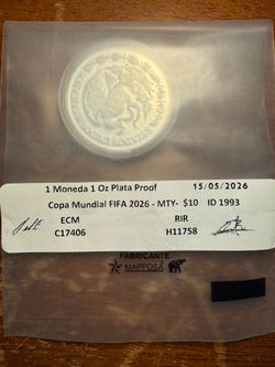 Fifa World Cup 2027 Silver (4)Coins Set 10 Pesos Banco De México