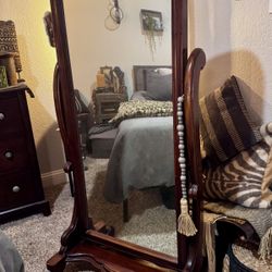 18th Century Mahogany Cheval Full-Length Mirror