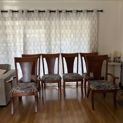 Six Wood Dinning Chairs