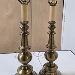 Pair of vintage stiffel brass table lamps.