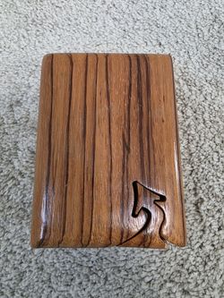 Richard Rothbard Signed Zebrawood Puzzle Box Vintage Handmade Jewelry Trinket...