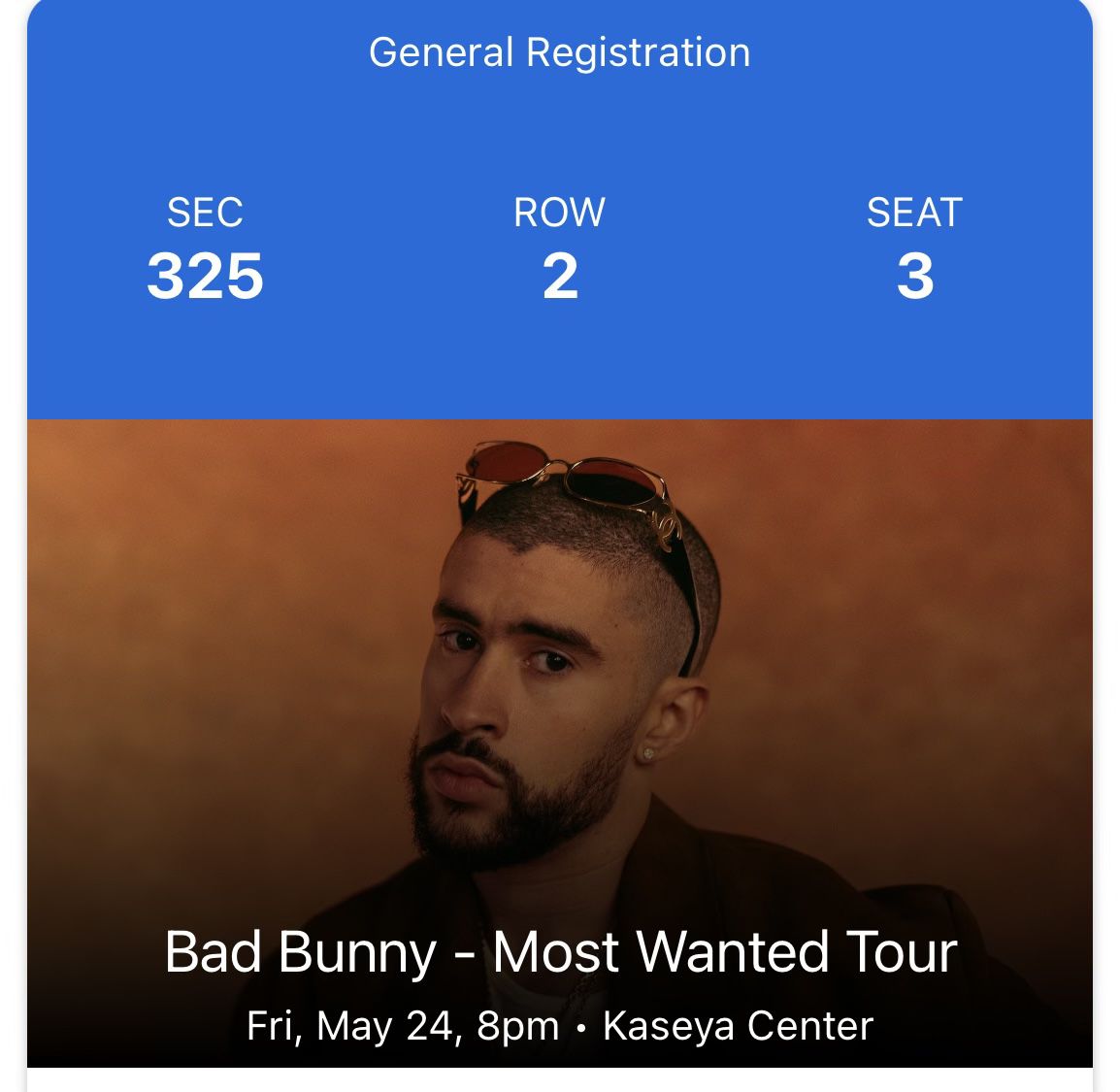 2 Bad Bunny Concert Tickets 