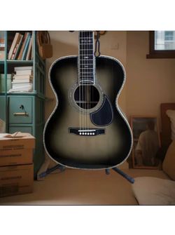 New in the box OM45 20th Anniversary Limited-Edition Platinum Guitar Black to Gray Fade Charcoal Fade New Arrival Acoustic Guitar(E207)