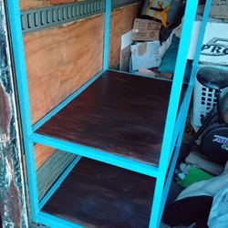 Storage Shelves Iron Rack, no walls Or Backing It's Up Against A Wall In Photo