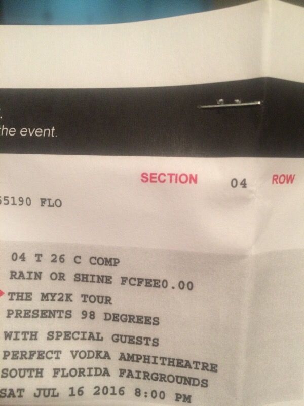 98degrees concert tickets 2 seats