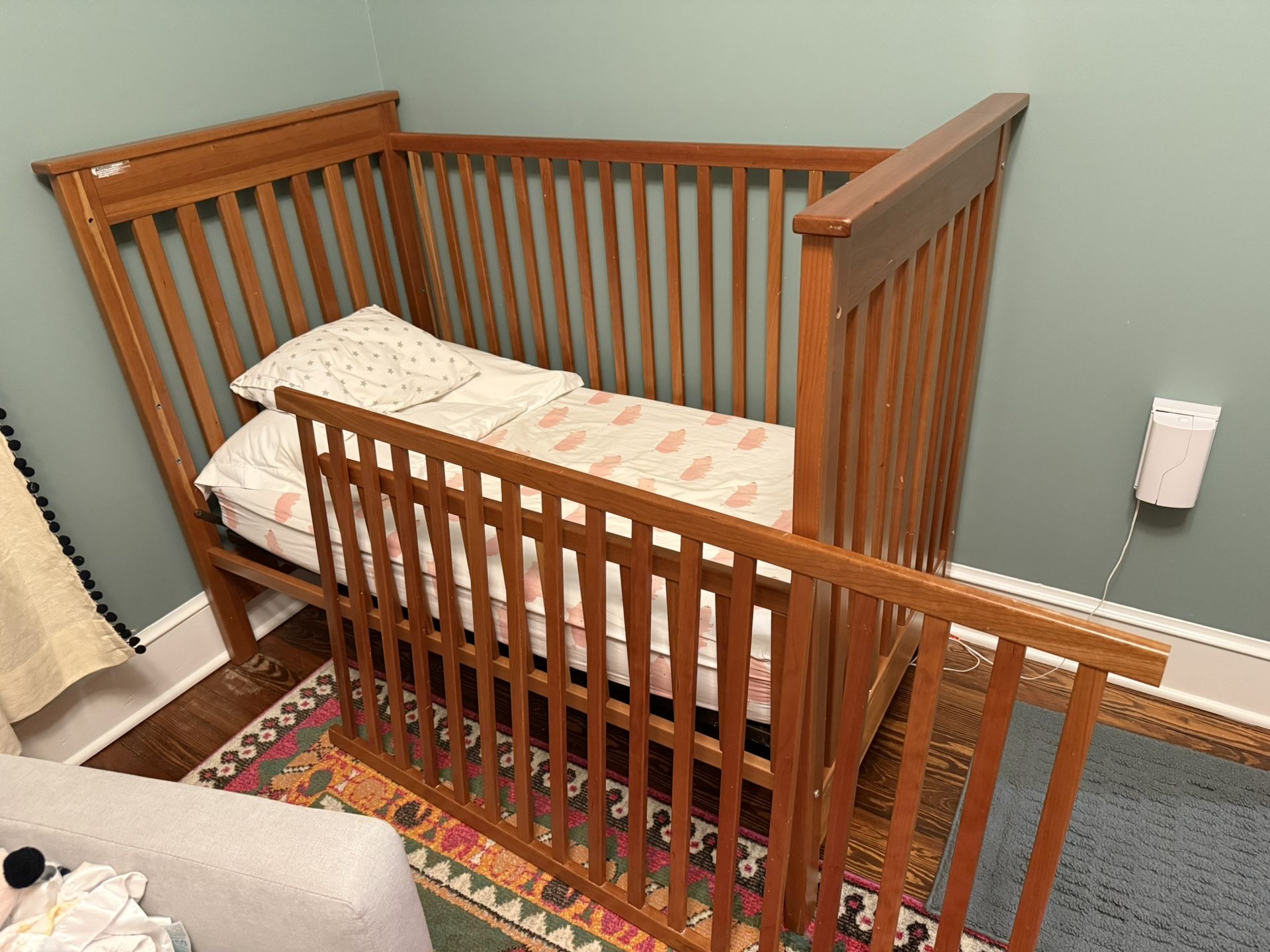 Room and Board Wooden Crib And Toddler Rail