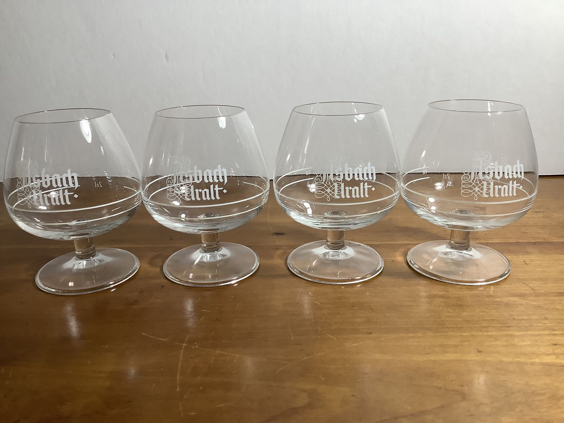 VTG ASBACH URALT MINI BRANDY SNIFTER ORIGINAL SCHWENKER SET OF 4