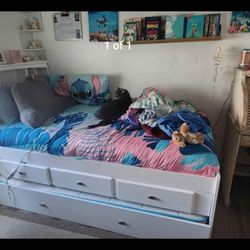 Twin Bed With Trundle And Storage
