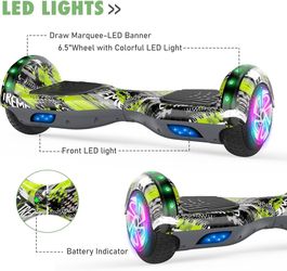 Scooter with Colorful LED Lights,6.5" Wheels, Dual 300W Motor Scooter for Kids Girls Boys Adults, All Ages