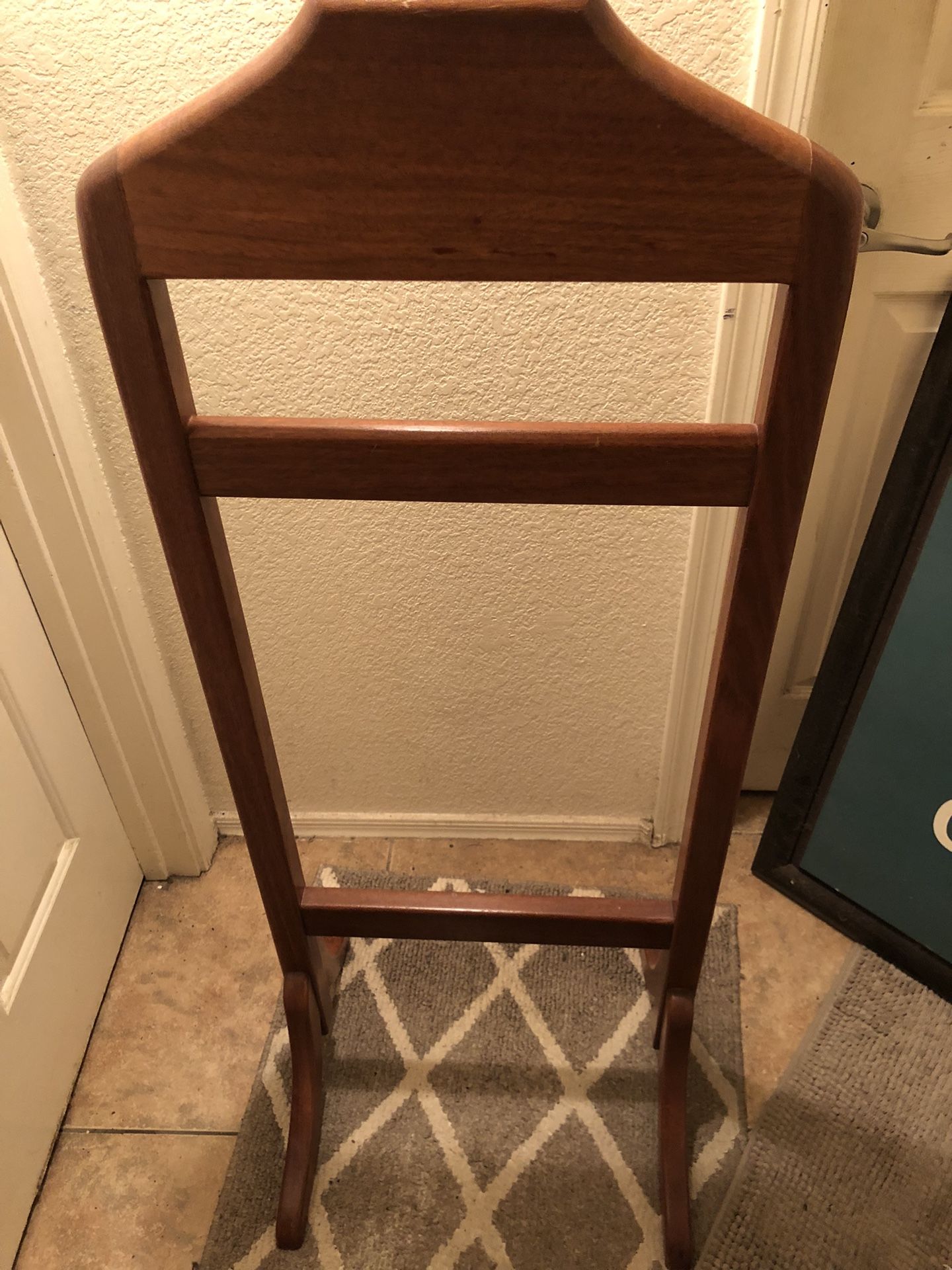 Solid Wood Clothes Rack. $20. Heavy. Good Quality.
