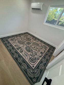 Green Patterned Ruggable Rug & Pad