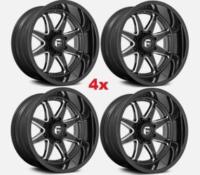 22 FUEL WHEELS BLACK MILLED DEEP LIP FIT SIERRA SILVERADO 1500 22X10 6X139.7