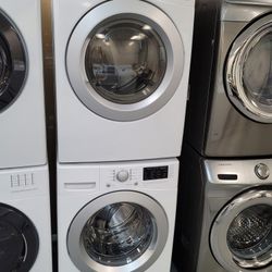 LG Front Loading Washer And Stackable Gas Dryer Set 