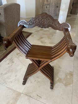 Antique Savonarola Wooden Chair