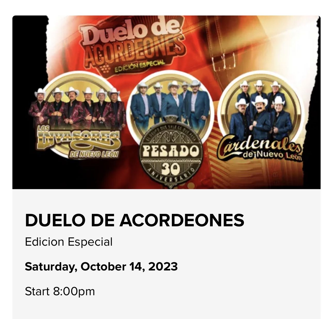 Duelo De Acordeones Suite Tickets 
