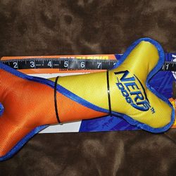 Nerf Dog Vibrant Orange and Blue Extra Stuffed Dog Toy