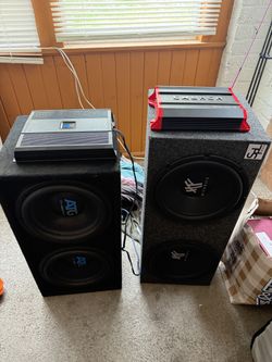 12” Subwoofers And Amp- 2 Sets 