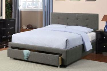 New Queen Platform Bed & Queen Plush Mattress - Free Local Shipping