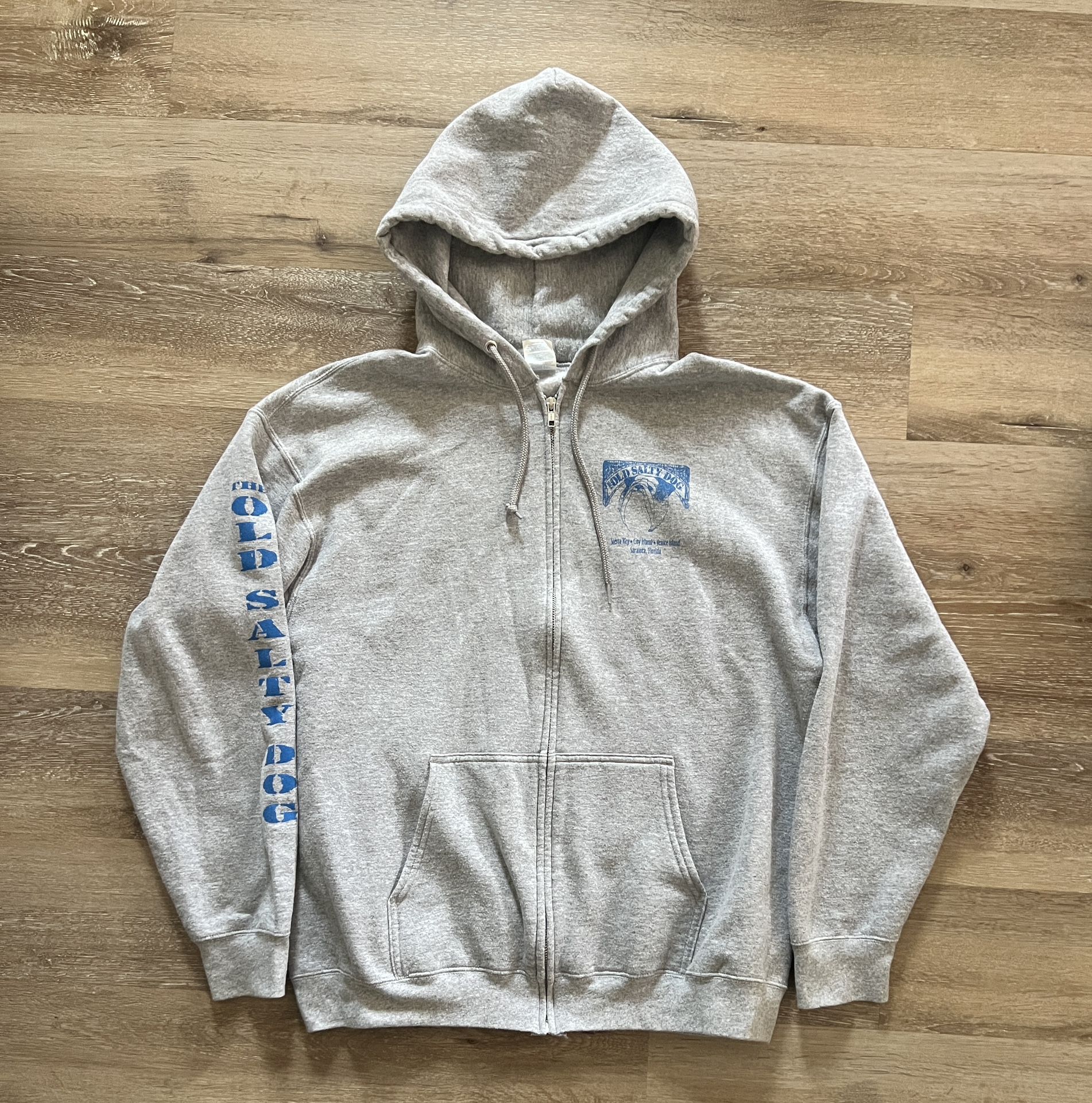 Port & Company Old Salty Dog Full Zip Jacket Size XL Gray Hoodie