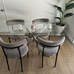 Glass Dining Table And Coffee Table  Together 