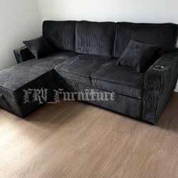 New. Black Sofa 