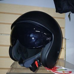 XL Black Open-Face Motorcycle Helmet with Visor DOT approved brand new