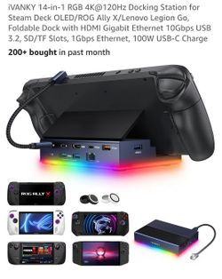 iVANKY 14-in-1 RGB 4K@120Hz Docking Station for Steam Deck OLED/ROG Ally X/Lenovo Legion Go NO POWER ADAPTER INCLUDED