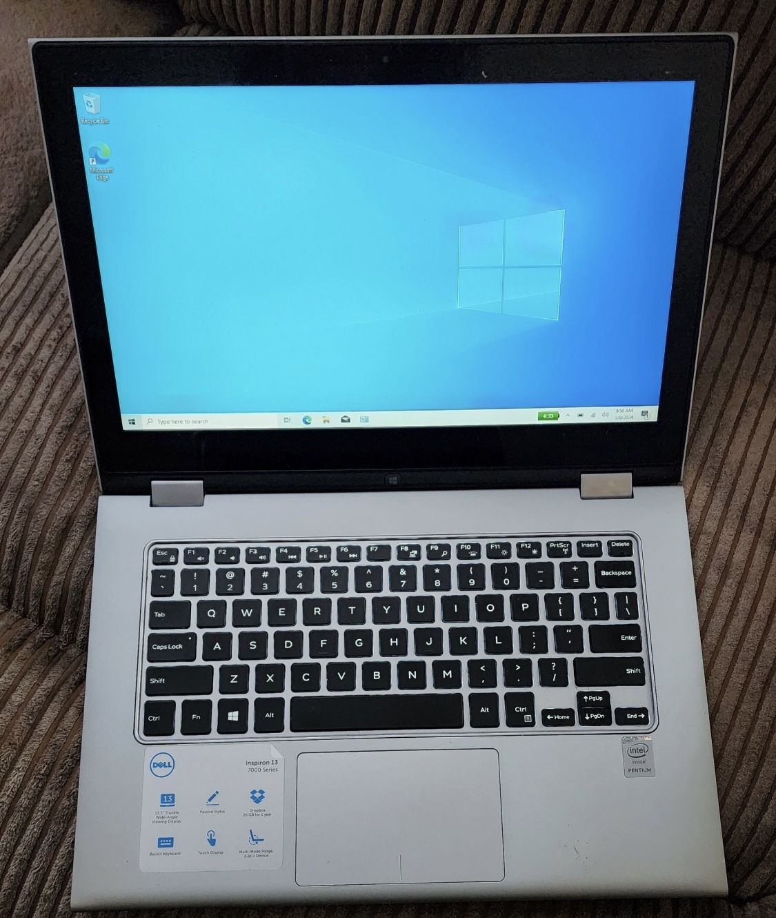 Dell Touchscreen 2 in 1 Intel Duo Core 8 GB RAM 500 GB SSD Webcam HDMI Windows 10