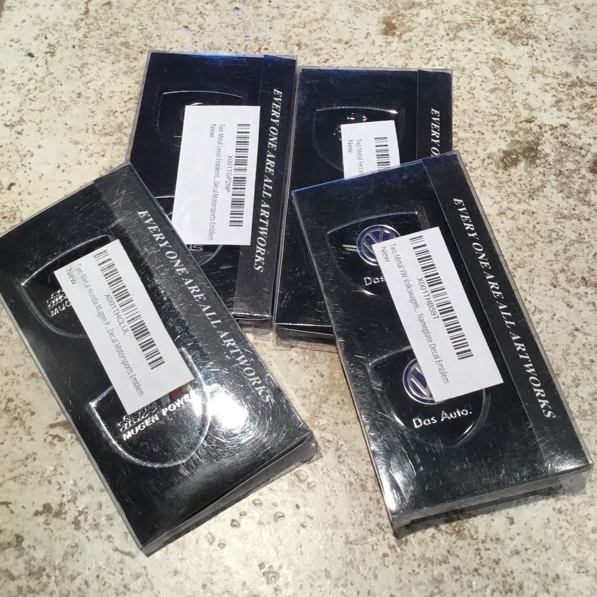 Four Brand New Sets Of Various Car Badges Emblems