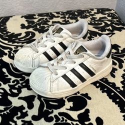 Adidas Superstar White Black Toddler Size 7.5k