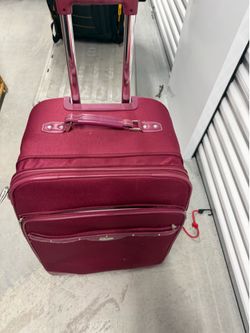 Nine West Burgundy Rolling Suitcase 24”-26” Checked Luggage