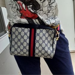 Authentic Vintage Gucci GG Monogram Supreme Web Ophidia Clutch Fanny Bum Waist Belt Crossbody Bag 