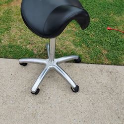 Adjustable Saddle Stool on Wheels 
